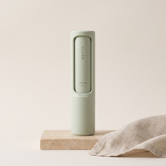 Sage green reusable pet hair remover brush