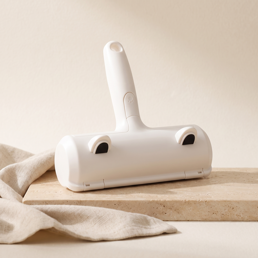 White reusable pet hair remover roller